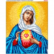 Схема вышивки бисером на габардине Святое сердце Марии