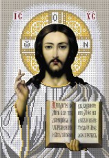 Схема вышивки бисером на габардине Иисус Христос  Акорнс А4-И-438