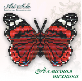 Набор-магнит для выкладки алмазной мозаикой Красный адмирал (Vanessa atalanta)