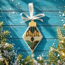 Набір для вишивки бісером на пластиковій основі Wonderland Crafts Ялинкова прикраса - Спібна казка FLPL-116