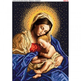 Схема вышивки бисером на габардине Мадонна з немовлям Biser-Art 30х40-618 - 108.00грн.