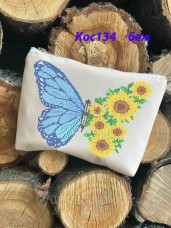 Косметичка для вышивки бисером Бабочка 3 Юма КОС-134 беж