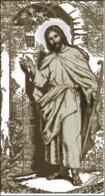 Схема вышивки бисером на габардине Ісус стукає в двері Эдельвейс С-209 - 167.00грн.