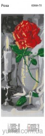 Схема вышивки бисером на габардине Панно Роза