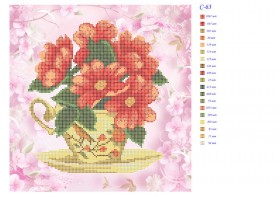 Схема вышивки бисером на габардине Цветы Эдельвейс С-63 - 123.00грн.