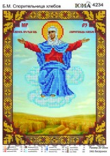 Схема вышивки бисером на атласе Божья Матерь Спорительница Хлебов Юма ЮМА-4234И