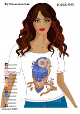 Женская футболка для вышивки бисером Сова Юма Ф40