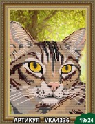 Рисунок на ткани для вышивки бисером Полосатый кот