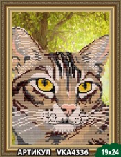 Рисунок на ткани для вышивки бисером Полосатый кот Art Solo VKA4336