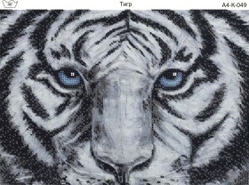 Схема для вышивки бисером на габардине Тигр