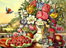 Набор для выкладки алмазной мозаикой Натюрморт фрукты и цветы DIAMONDMOSAIC DM-232