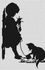 Набор для вышивки крестом Девочка с кошечкой Luca-S В286