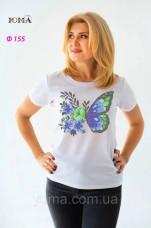Женская футболка для вышивки бисером Бабочка Юма Ф155