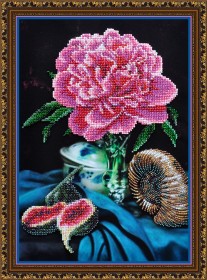 Набор для вышивки бисером Натюрморт с пионом Картины бисером Р-198 - 491.00грн.