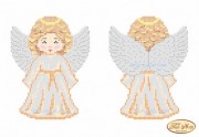 Схема для вышивки бисером на габардине Ангелочек в золотом