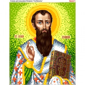 Схема вышивки бисером на габардине Св. Василий