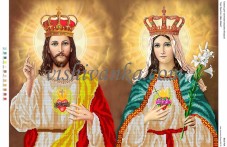 Схема для вышивки бисером на атласе Ісус Христос і ДІва Марія Вишиванка А2-070 атлас