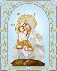 Схема для вышивки бисером на атласе Почаевская икона Божьей Матери А-строчка АС3-025