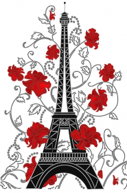 Схема вышивки бисером на атласе Цветущий Париж
