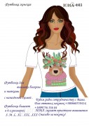 Женская футболка для вышивки бисером Новогодний олень
