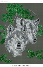 Рисунок на габардине для вышивки бисером Вовки пара Вишиванка А2-035