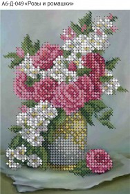 Схема для вышивки бисером на габардине Розы и ромашки Акорнс А6-Д-049 - 31.00грн.