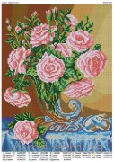 Схема вышивки бисером на габардине Букет чайных роз