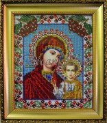 Рисунок на габардине для вышивки бисером Матір Божа