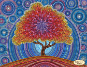 Схема вышивки бисером на атласе Дерево счастья