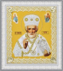 Набор для вышивки бисером Икона Святителя Чудотворца (золото) ажур Картины бисером Р-369