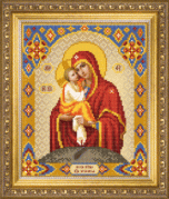 Схемы для вышивания бисером на авторской канве Икона Божьей Матери Почаевская 