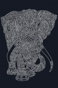 Схема вышивки бисером на атласе Слон (на чёрном)