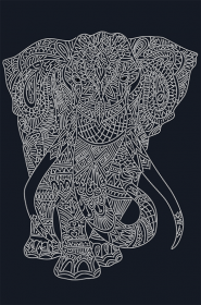 Схема вышивки бисером на атласе Слон (на чёрном) А-строчка АХ2-043 - 188.00грн.