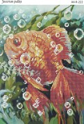 Схема для вышивки бисером на габардине Золотая рыбка