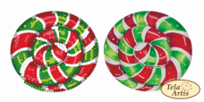 Схема для вышивки бисером на ВЕЛЮРЕ Леденец красно-зеленый Tela Artis (Тэла Артис) ВЛ-007