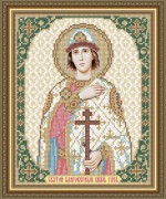 Схема вышивки бисером на габардине Святой Благоверный князь Глеб