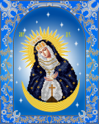 Схема для вышивки бисером на атласе Остробрамская икона Божьей Матери