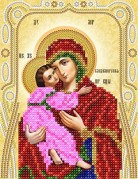 Схема для вышивки бисером на атласе Владимирская икона Божьей Матери