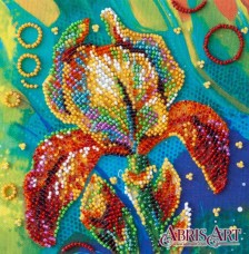 Набор-мини для вышивки бисером на натуральном художественном холсте Разноцветный ирис Абрис Арт AM-203