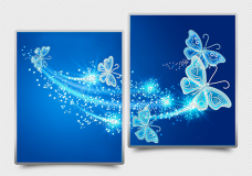 Схема для вышивки бисером на атласе Ажурные бабочки (синий) Диптих А-строчка АРЗ-012