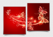 Схема для вышивки бисером на атласе Ажурные бабочки (красный) Диптих