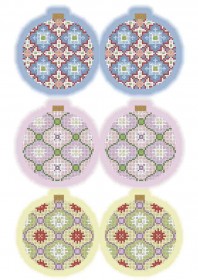 Схема для вышивки бисером на габардине Новогодние игрушки Шары