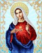 Схема для вышивки бисером на атласе Непорочное сердце Марии
