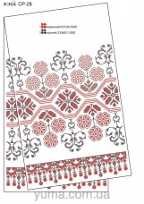 Схема вышивки бисером на габардине Свадебный рушник  Юма ЮМА-СР28