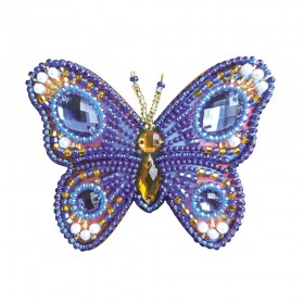 Брошь для вышивки бисером Голубая бабочка