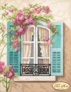 Схема вышивки бисером на атласе Окно в Париж