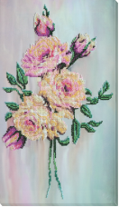 Набор для вышивки бисером на холсте Нежные розы  Абрис Арт АВ-889