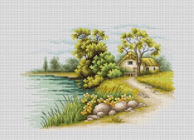 Набор для вышивки крестом Пейзаж с озером Luca-S В2283 - 918.00грн.