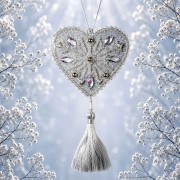 Набір для вишивки бісером на пластиковій основі Wonderland Crafts Ялинкова прикраса - Серце зими FLPL-118 Набір для вишивки бісером на пластиковій основі Wonderland Crafts Ялинкова прикраса - Серце зими FLPL-118