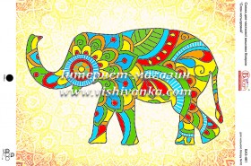 Схема вышивки бисером на габардине Слон цветной Вишиванка БА3-461 - 96.00грн.
